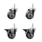 Service Caster 35 Inch Gray Polyurethane Wheel Swivel 58 Inch Threaded Stem Caster Set 2 Brakes SCC SCC-TS20S3514-PPUB-58212-2-PLB-2 - alternate 1